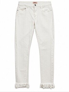585-ONLY White Frayed Hem Jeans